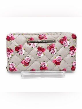 Betsey Johnson Quilted Floral Zip Wallet